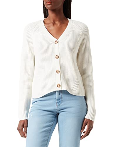 PIECES Damen Pcosilla Ls Knit Cardigan Noos Bc Strickjacke, Cloud Dancer, S EU von PIECES