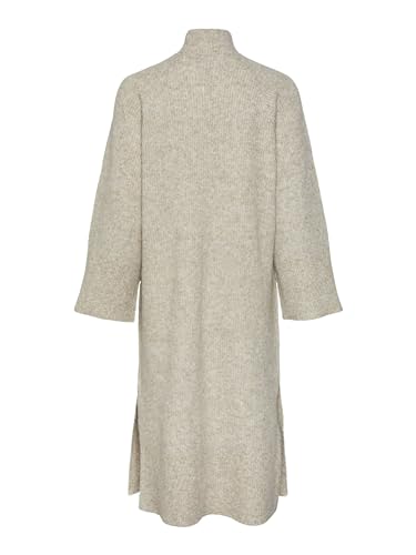 PIECES Damen Pcjade Ls Overs. High Neck Knit Dress Bc, White Pepper, M von PIECES