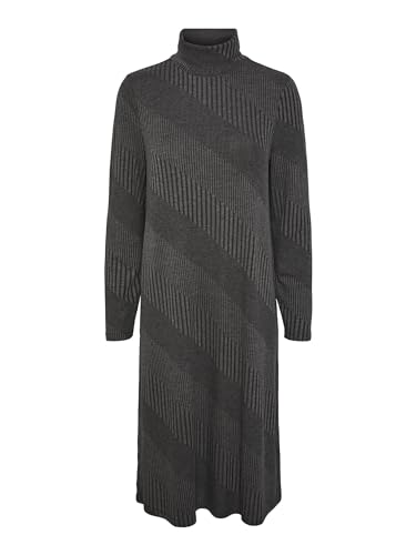PIECES Damen PCSARA LS ROLL Neck MIDI Dress Kleid, Dark Grey Melange ,M PIECES Damen PCSARA LS ROLL Neck MIDI Dress Kleid, Dark Grey Melange ,M von PIECES