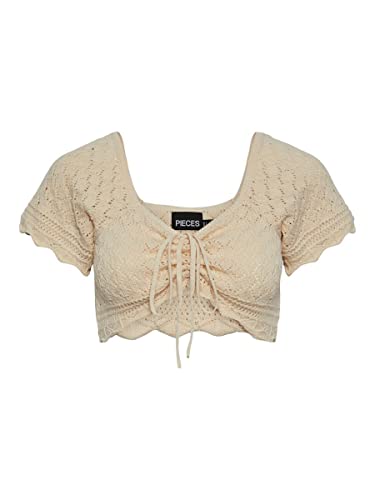 Pieces Damen Pcbluma Knit Top Bc Sww Strickshirt, White Smoke, M EU von PIECES