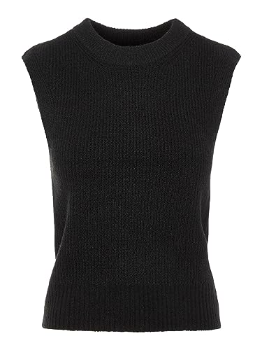 PIECES Damen Pcellen O-Hals Knit Vest Noos Bc Pullover, Schwarz, S von PIECES