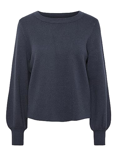 PIECES Damen Pcjenna Ls O-Neck Knit Noos Bc, Ombre Blue, L von PIECES