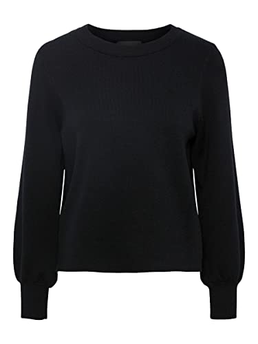 PIECES Damen Pcjenna Ls O-Neck Knit Noos Bc, Schwarz, M PIECES Damen Pcjenna Ls O-Neck Knit Noos Bc, Schwarz, M von PIECES