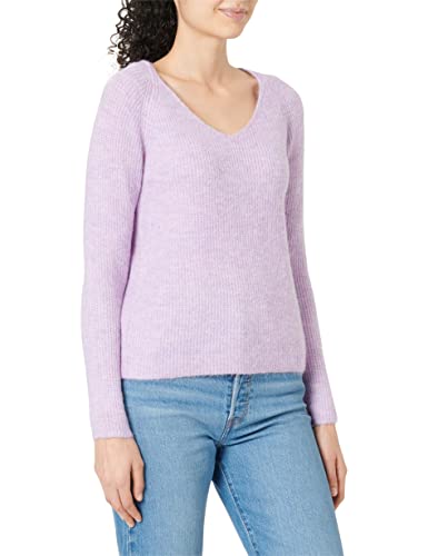 PIECES Damen Pcellen V-Hals Knit Noos Bc Pullover, Purple Rose, L EU von PIECES