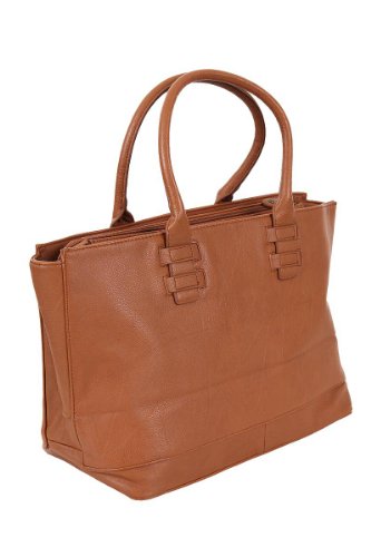 PIECES GADRA Bag 17046516, Damen Henkeltaschen, Braun (Cognac.), 46x26x17 cm (B x H x T) von PIECES