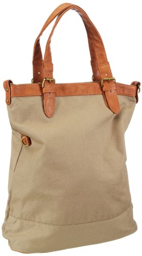 PIECES GYTAS Canvas NET 17046085, Damen Schultertaschen, Beige (Sand.), 45x51x27 cm (B x H x T) von PIECES