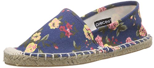 PIECES HAISHA Espadrillos Flower New DK.Blue, Damen Espadrilles, Blau (Dark Blue), 42 EU von PIECES