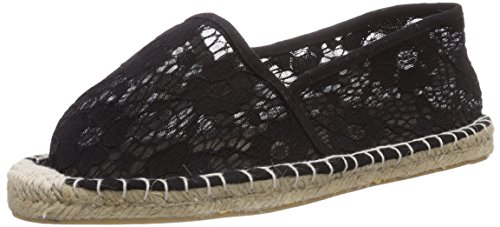 PIECES HAISHA Espadrillos LACE Black, Damen Espadrilles, Schwarz (Black), 39 EU von PIECES