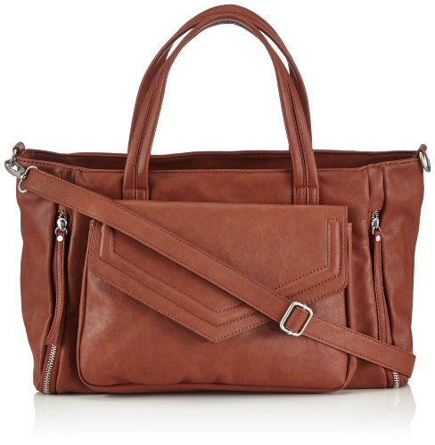 PIECES INIGIA Bag PL 17057067 Damen Henkeltaschen 40x27x11 cm (B x H x T), Braun (Cognac 18-1421 TCX) von PIECES