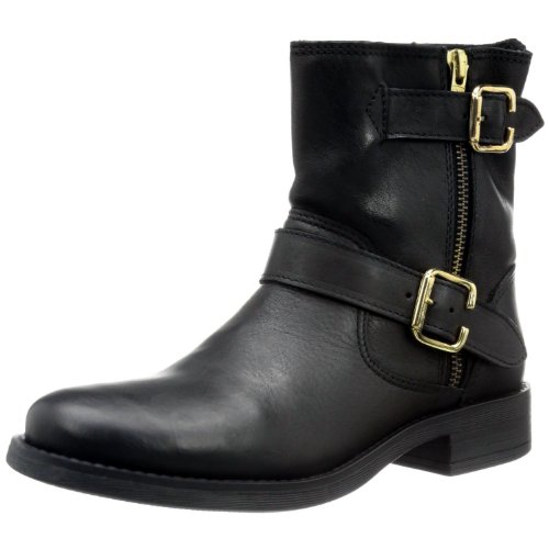 PIECES IZA Leather Zipper Boot Black, Damen Bootsschuhe, Schwarz (Black), 40 EU (7 Damen UK) von PIECES