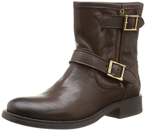 PIECES IZA Leather Zipper Boot Mocca, Damen Bootsschuhe, Braun (Black Coffee), 37 EU (4 Damen UK) von PIECES