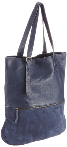 PIECES JENUA Shop Leather NET 17041212, Damen Henkeltaschen, Blau (Midnight Blue), 42x50x8 cm (B x H x T) von PIECES