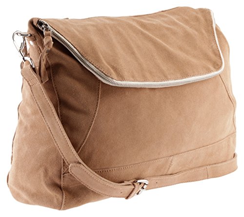 PIECES LEAH SUEDE BAG 17054898 Damen Umhängetaschen 42x33x13 cm (B x H x T), Braun (Nature C-19 5505) von PIECES