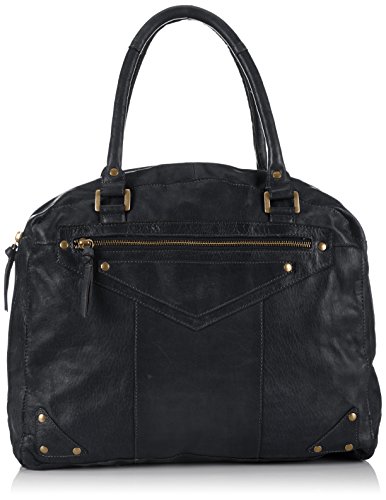 PIECES Mayan Leather Bag 17057978 Damen Henkeltaschen 38x31x11 cm (B x H x T), Schwarz (Black) von PIECES