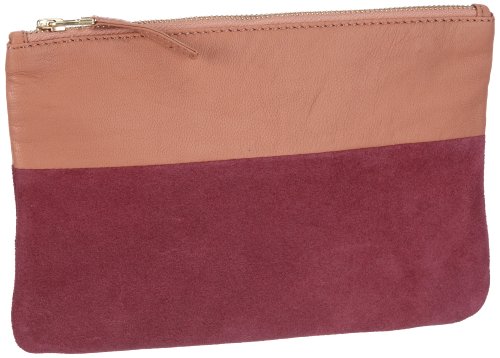 PIECES NARELLA Leather Clutch 17036899, Damen Clutches, Pink (Light Fuchsia), 24x16x1 cm (B x H x T) von PIECES