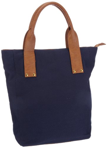 PIECES NAYDA Canvas NET 17037988, Damen Shopper, Blau (Midnight Blue), 32x34x11 cm (B x H x T) von PIECES