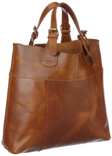 PIECES NAYSA Leather Slouchy Bag 17036854, Damen Shopper, Braun (Cognac.), 36x38x13 cm (B x H x T) von PIECES