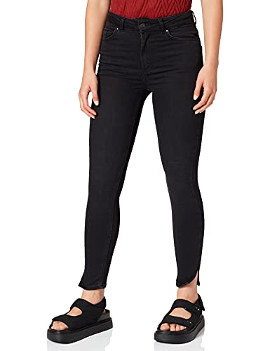 PIECES NOS Damen Pcnora SKN HW ANK Stay Black Bl617/NOOS Skinny Jeans, per Pack Schwarz (Black Black), 34 (Herstellergröße: XS) von PIECES