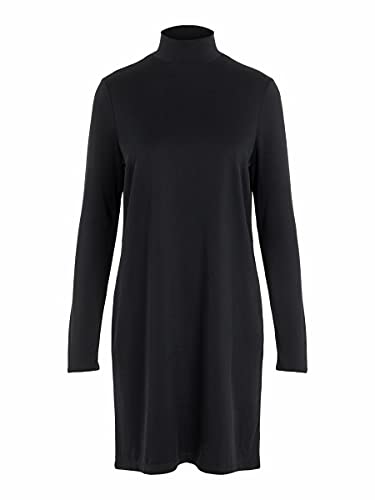 Pieces Damen PCBAMALA T-Neck LS Dress NOOS BC Kleid, Black, S von PIECES