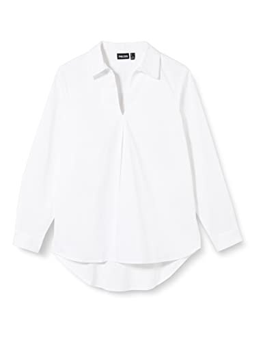 PIECES Women's PCBEATRICE LS TOP BC Bluse, Bright White, L von PIECES