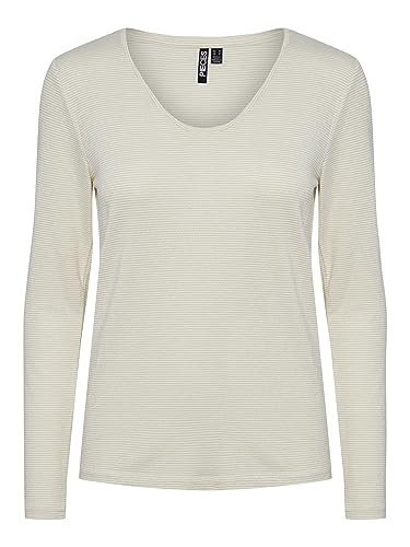 PIECES Pcbillo Ls V-Neck Lurex Stripes Noos von PIECES
