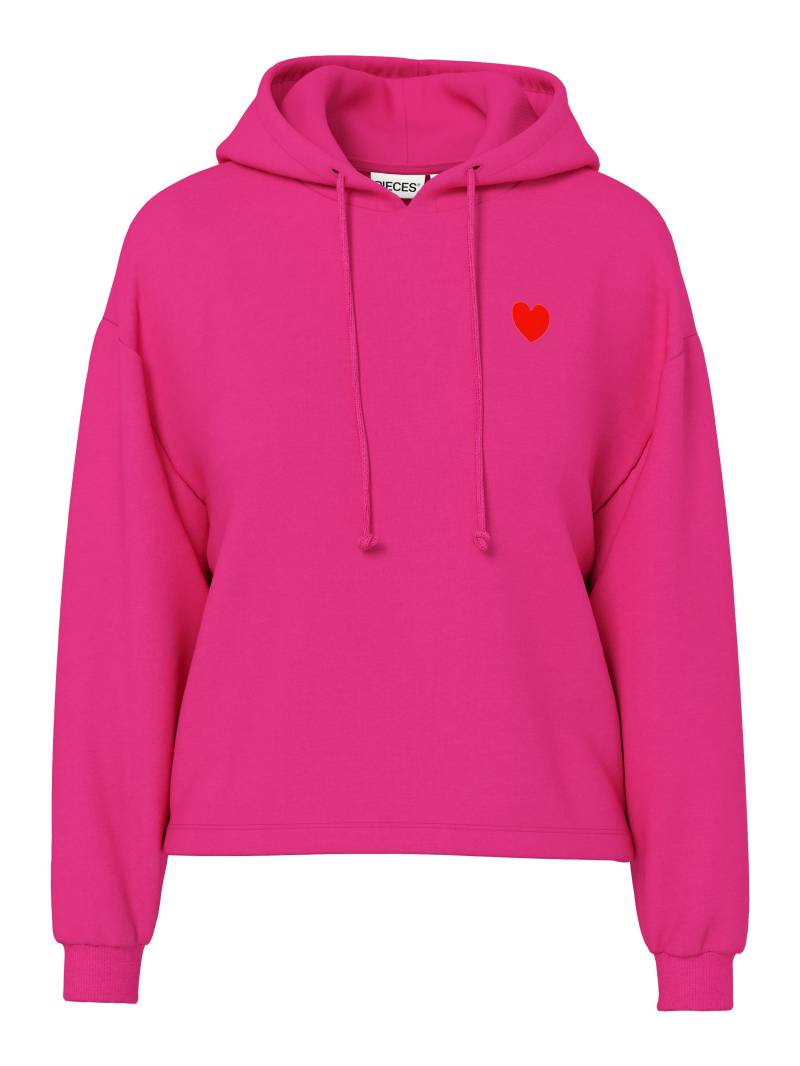 PIECES - PCCHILLI LS EMB JRS HOODIE FC BC fuchsia purple - Gr. - M von PIECES