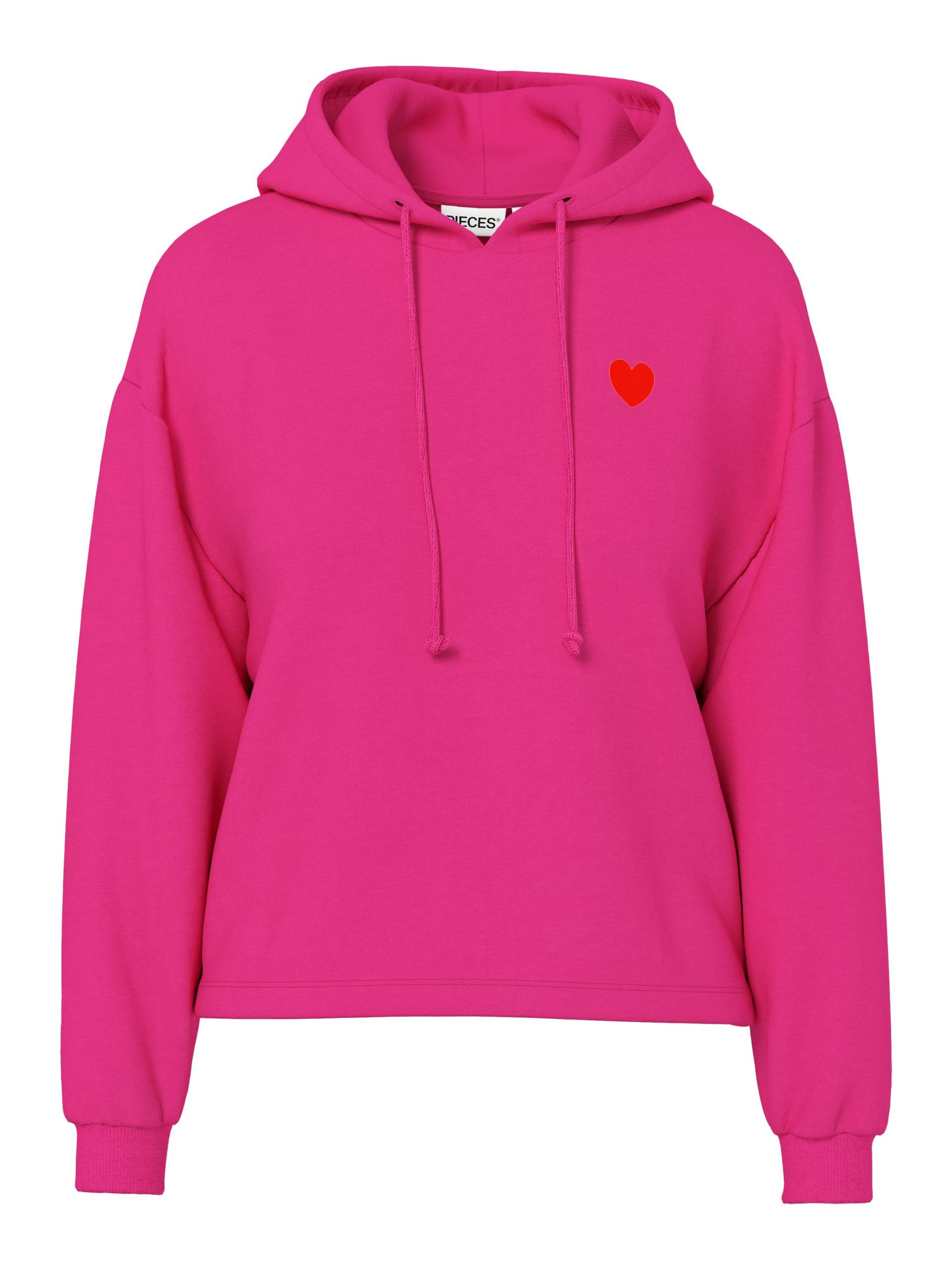 PIECES - PCCHILLI LS EMB JRS HOODIE FC BC fuchsia purple - Gr. - XS von PIECES