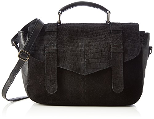 PIECES PCDAKLO Leather Bag 17076986 Damen Umhängetaschen 27x18x9 cm (B x H x T), Schwarz (Black) von PIECES