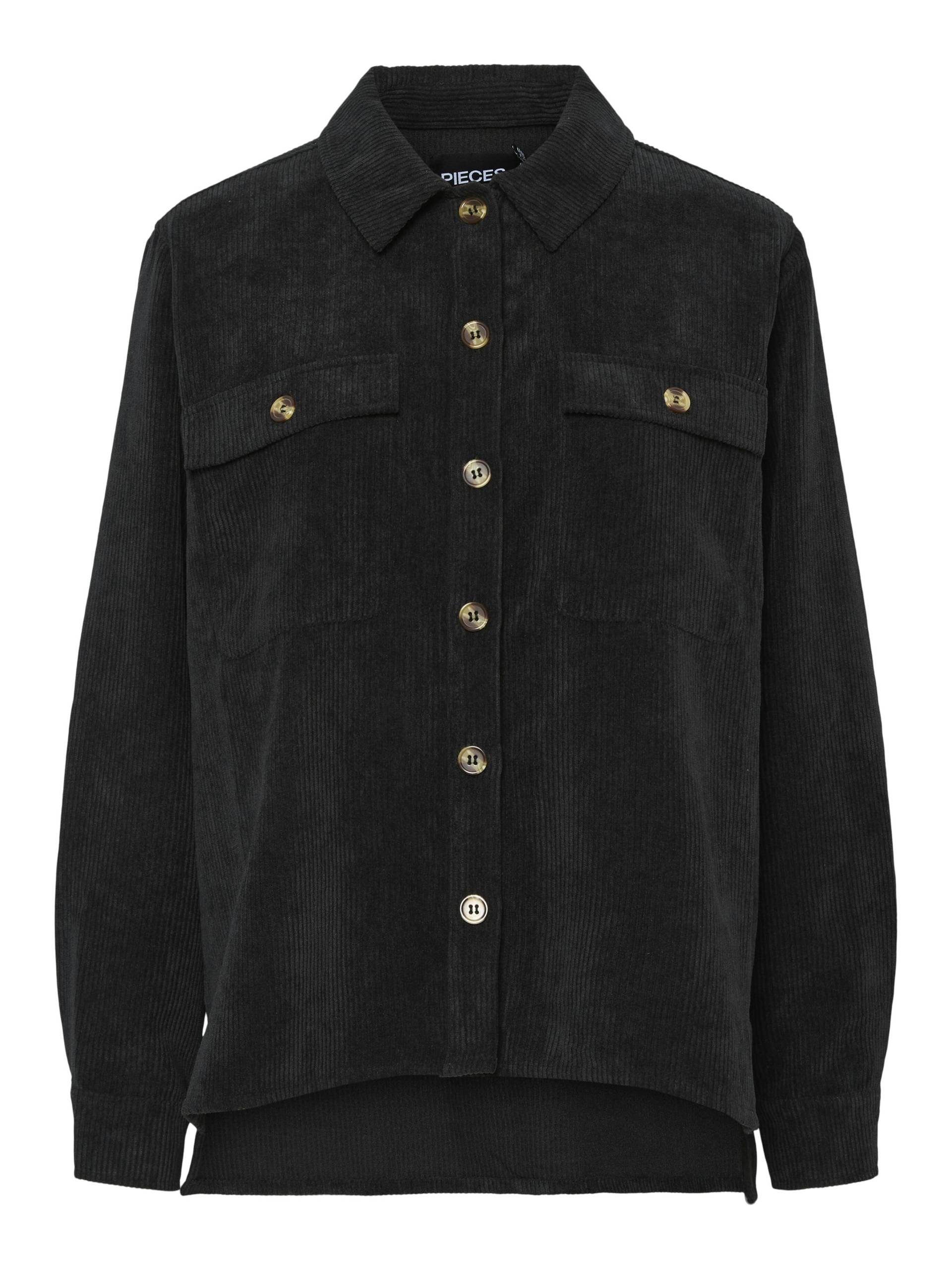 PIECES - PCEFFI LS SHIRT WVN NOOS black - Gr. - XL von PIECES