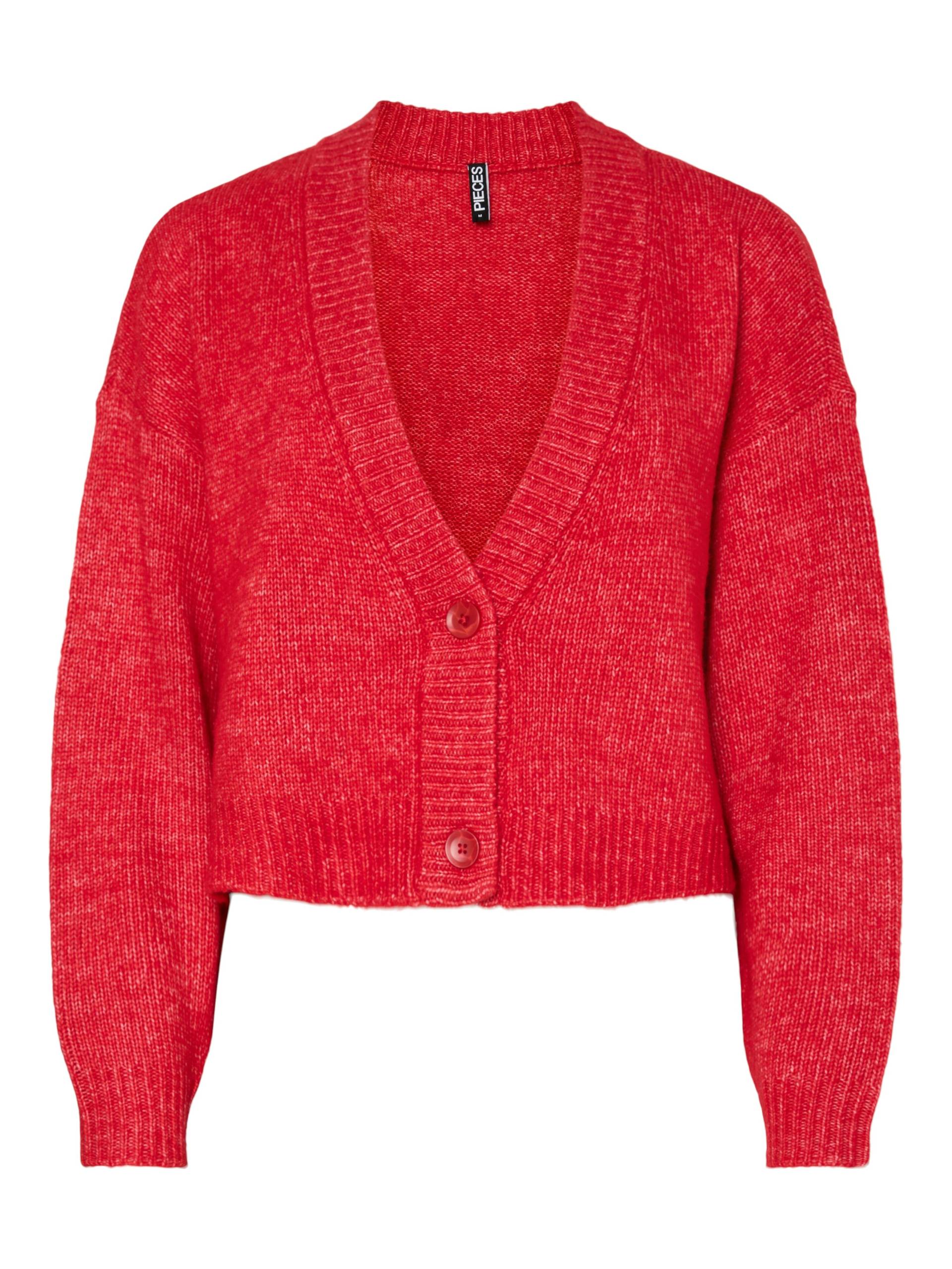 PIECES - PCJIMMA LS V-NECK KNIT CARDIGAN BC goji berry - Gr. - L von PIECES