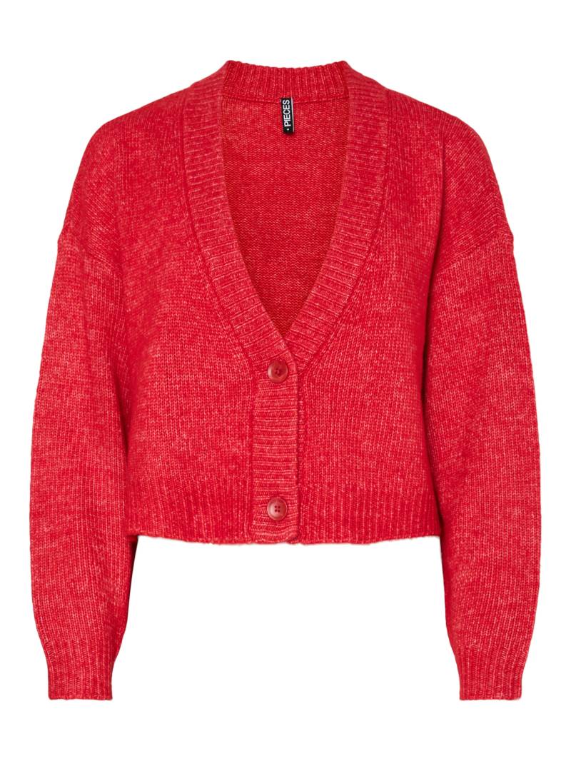 PIECES - PCJIMMA LS V-NECK KNIT CARDIGAN BC goji berry - Gr. - L von PIECES