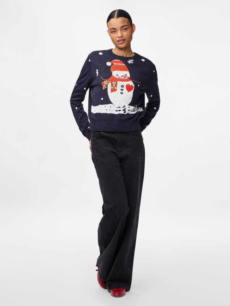 PIECES - PCJOLLY XMAS LS O-NECK KNIT PULLOVER sky captain - Gr. - XS von PIECES