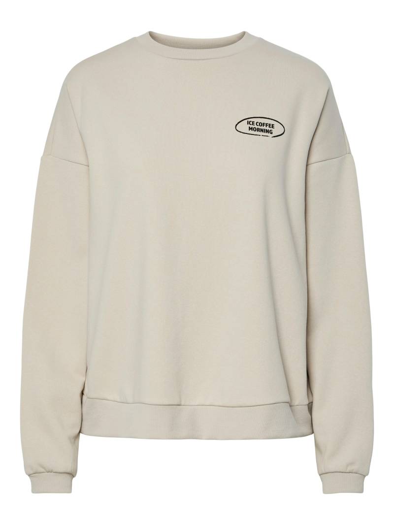 PIECES - PCJYLLIE LS O-NECK OS SWEAT BOX JRS D2D silver gray - Gr. - XL von PIECES