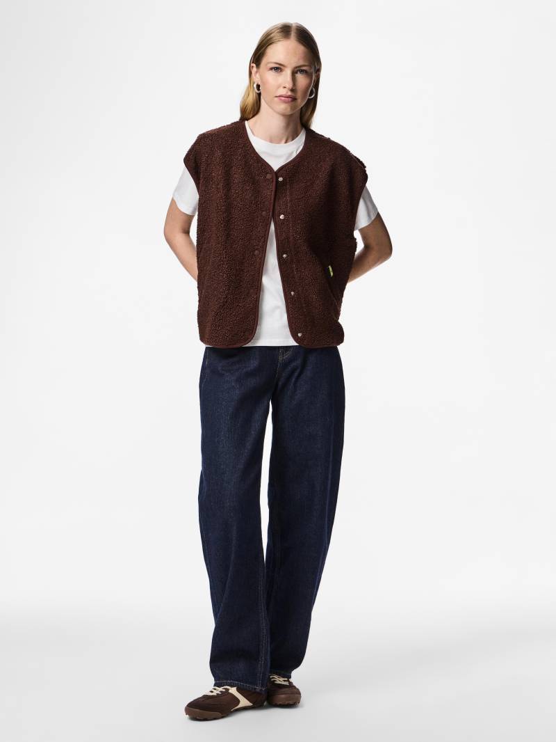 PIECES - PCKATTY TEDDY VEST NOOS BC chicory coffee - Gr. - M von PIECES