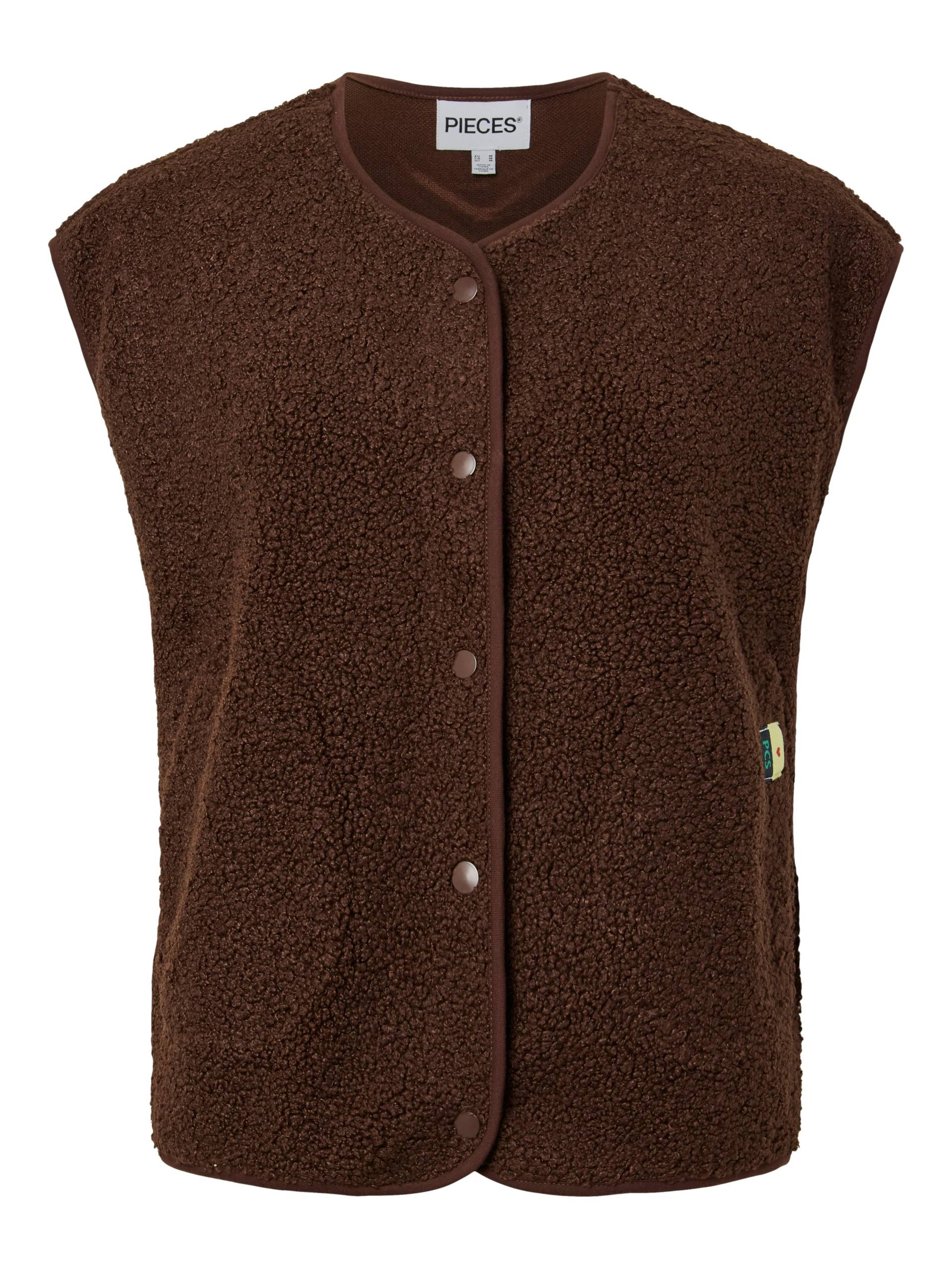 PIECES - PCKATTY TEDDY VEST NOOS BC chicory coffee - Gr. - XL von PIECES