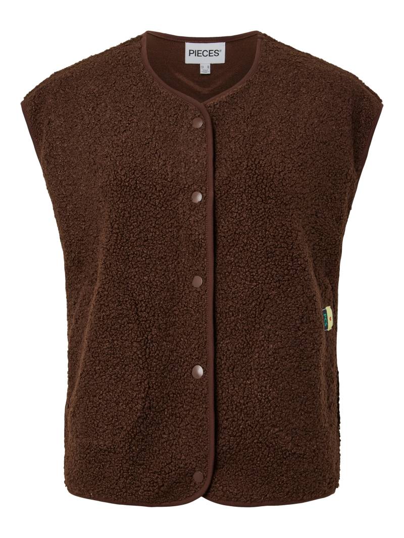 PIECES - PCKATTY TEDDY VEST NOOS BC chicory coffee - Gr. - XL von PIECES