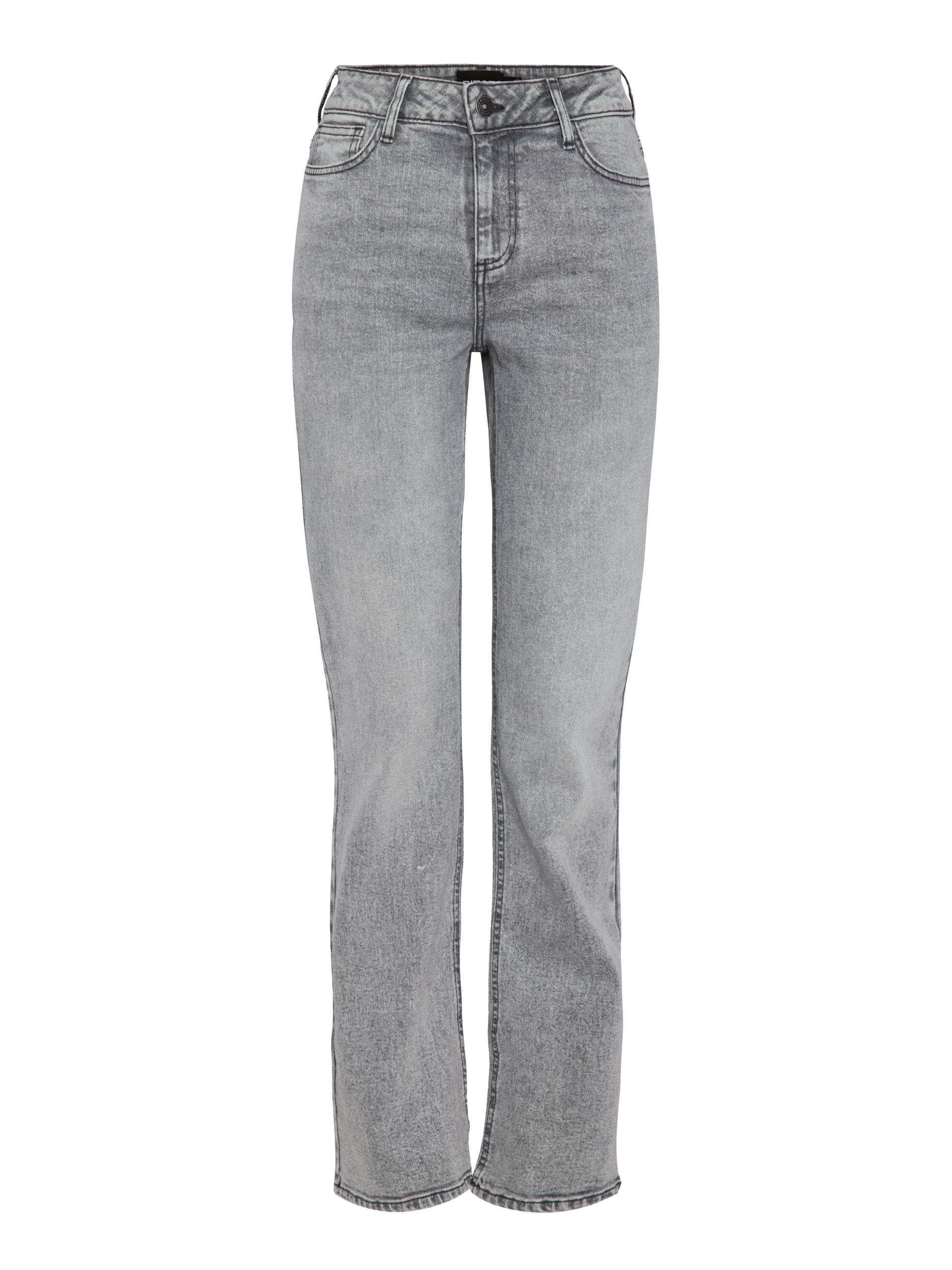 PIECES - PCKELLY MW STRAIGHT JEANS LG NOOS BC light grey denim - Gr. - 33/32 von PIECES
