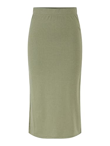 PIECES Damen Pckylie Mw Midi Skirt Noos Rock, Deep Lichen Green, L EU von PIECES