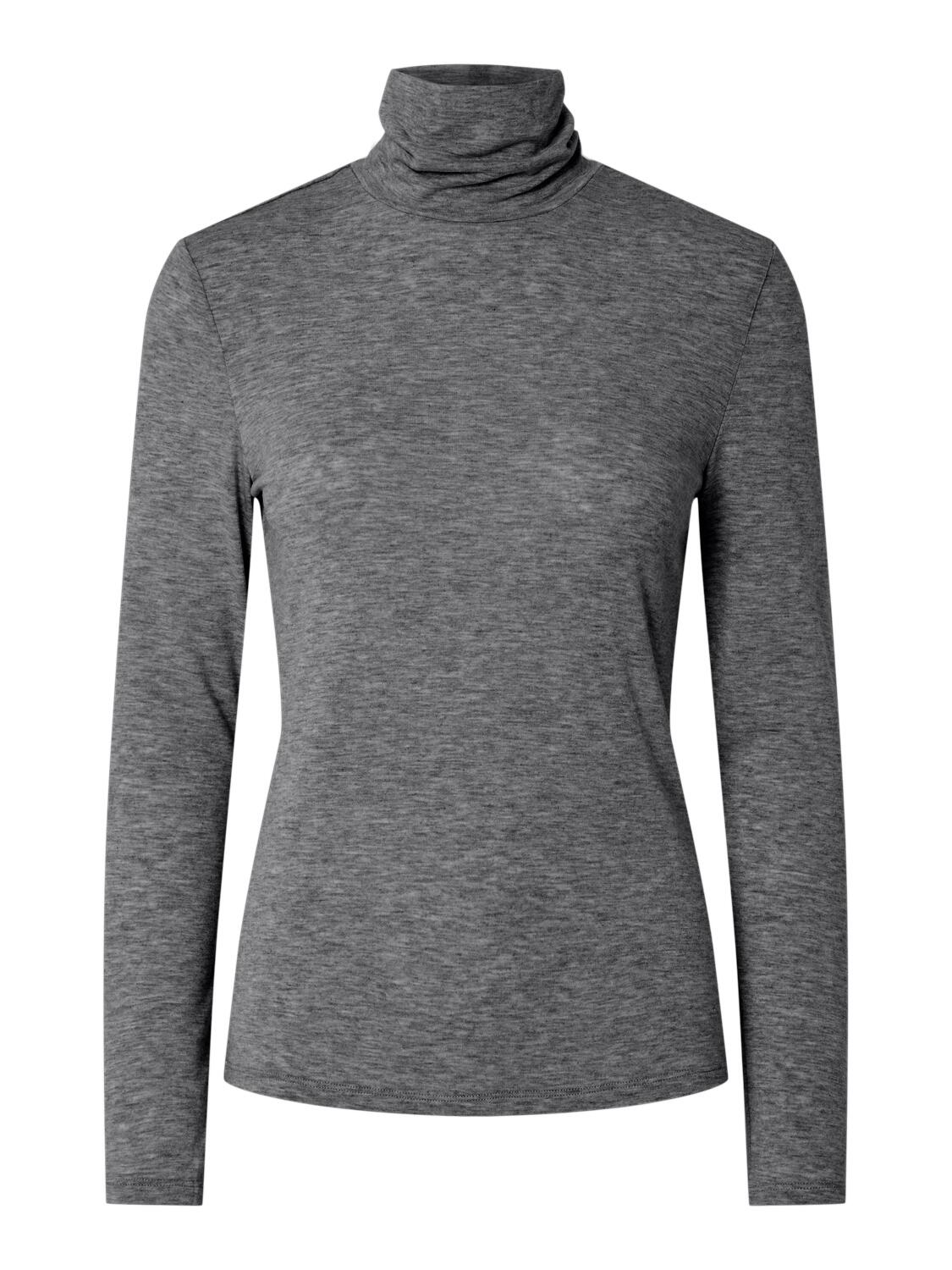 PIECES - PCMARIA LS ROLLNECK TOP JRS NOOS BC dark grey melange - Gr. - S von PIECES