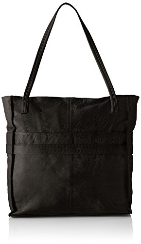 PIECES PCNICOLE Leather Shopping Bag New 17076699 Damen Shopper 34x36x16 cm (B x H x T), Schwarz (Black) von PIECES