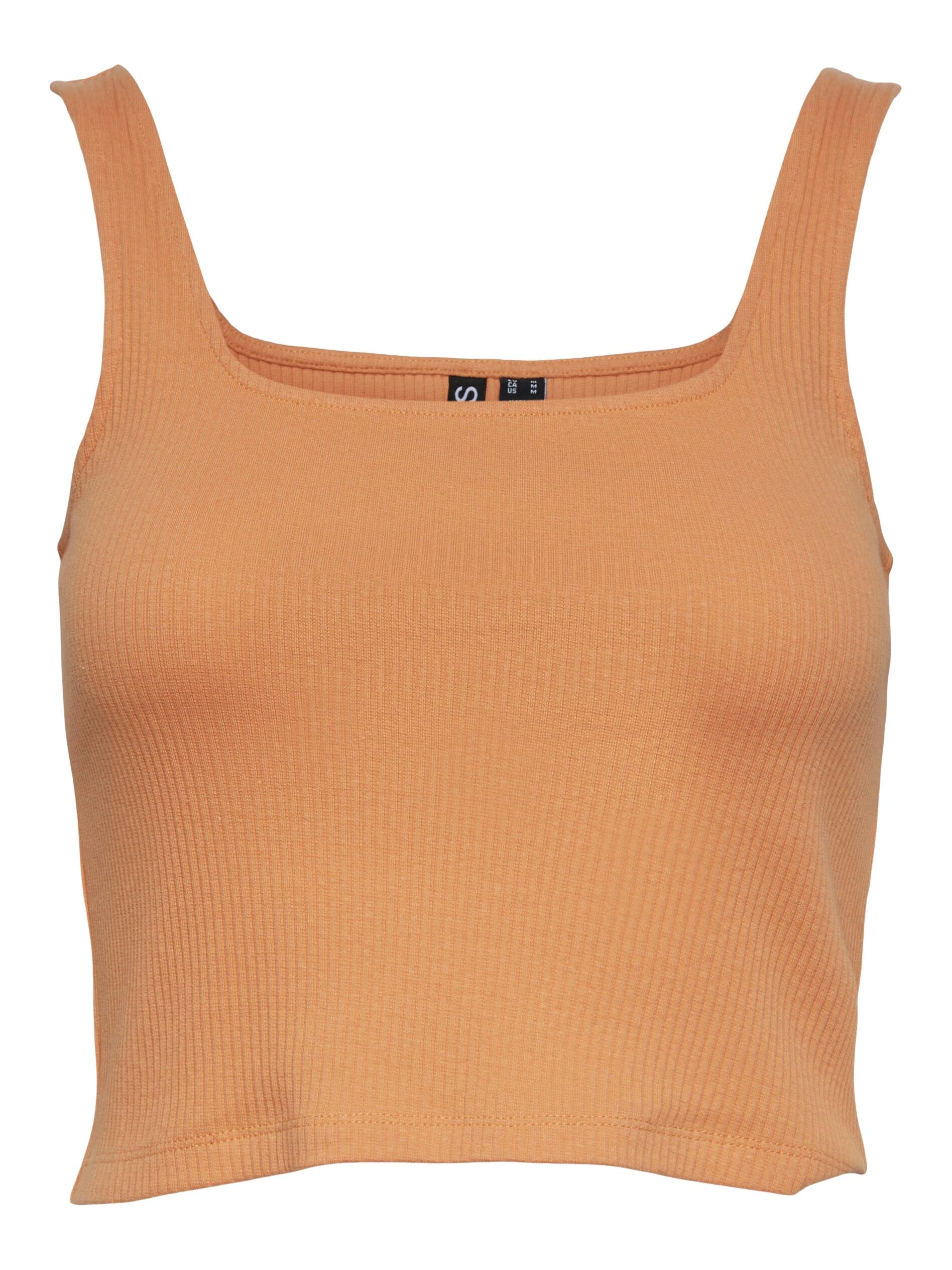 PIECES - PCNUKISA CROPPED TANK TOP NOOS tangerine - Gr. - XS von PIECES