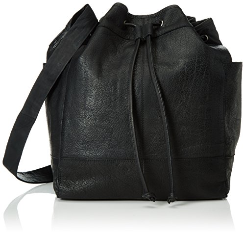 PIECES PCPAIGE LEATHER TIGHTEN BAG 17076317 Damen Rucksackhandtaschen 33x42x18 cm (B x H x T), Schwarz (Black) von PIECES