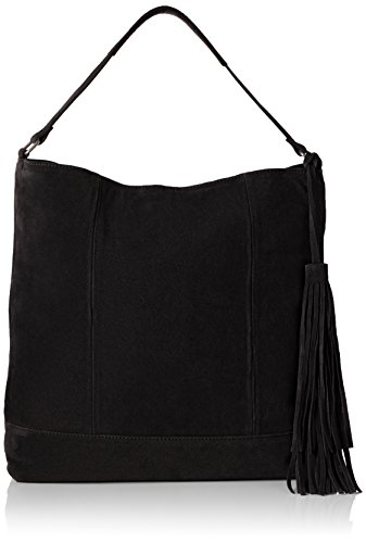 PIECES PCPELOA SUEDE 17076205 Damen Henkeltaschen 42x37x10 cm (B x H x T), Schwarz (Black) von PIECES