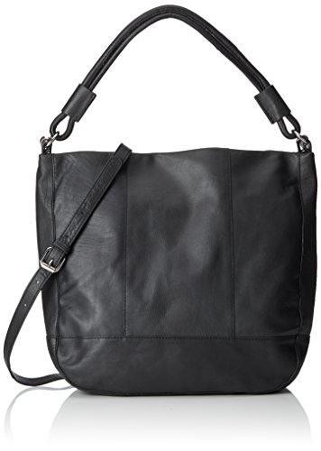 PIECES PCPENNIE LEATHER BAG 17076214 Damen Umhängetaschen 34x34x11 cm (B x H x T), Schwarz (Black) von PIECES