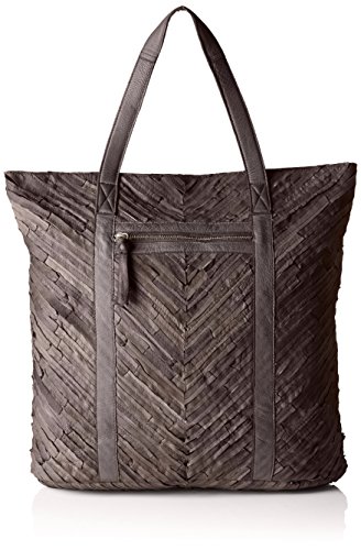 PIECES PCPIPER LEATHER 17076303 Damen Shopper 39x42x12 cm (B x H x T), Grau (Elephant Skin) von PIECES