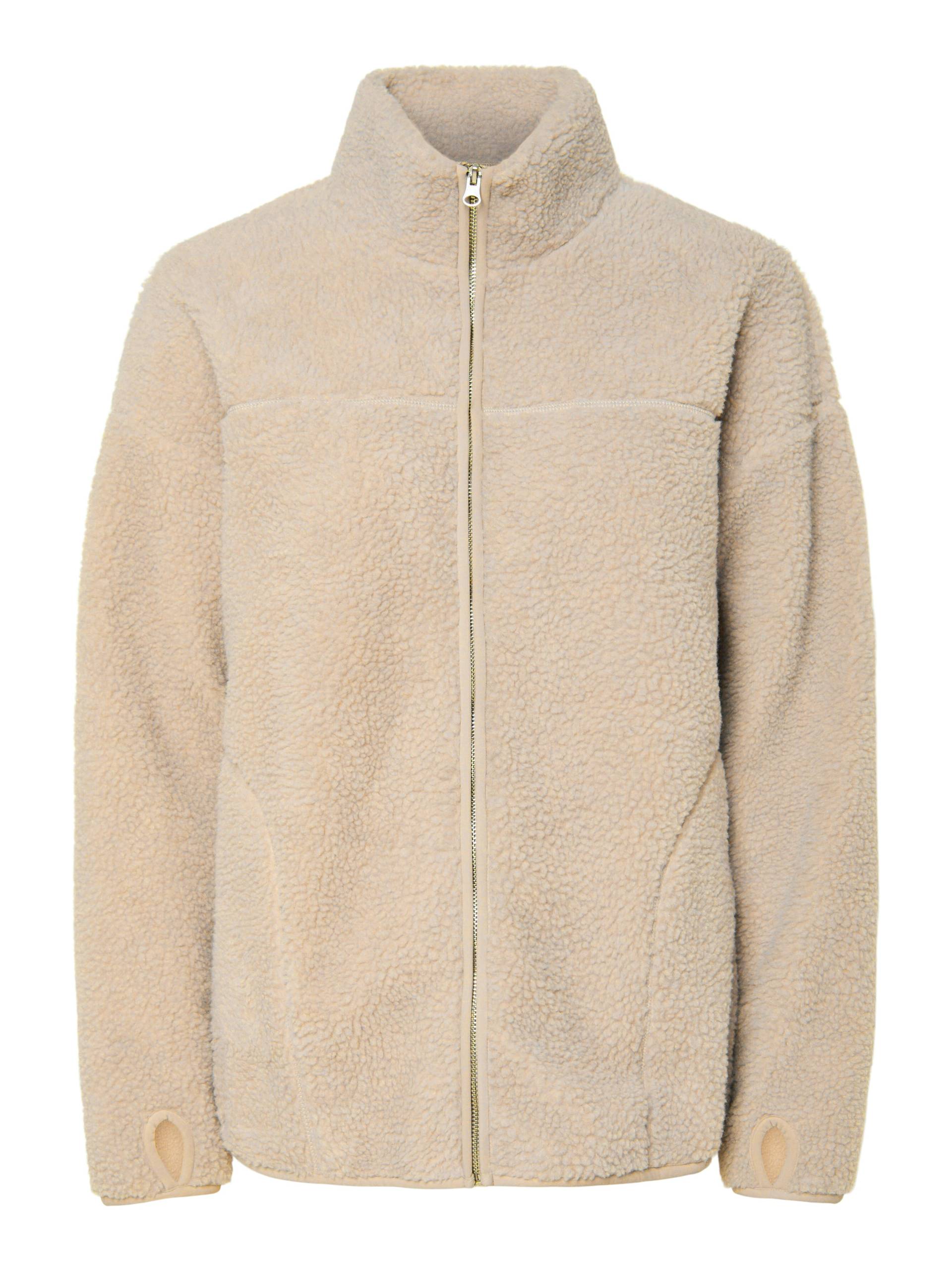 PIECES - PCSADIA LS TEDDY JACKET NOOS BC silver gray - Gr. - XL von PIECES