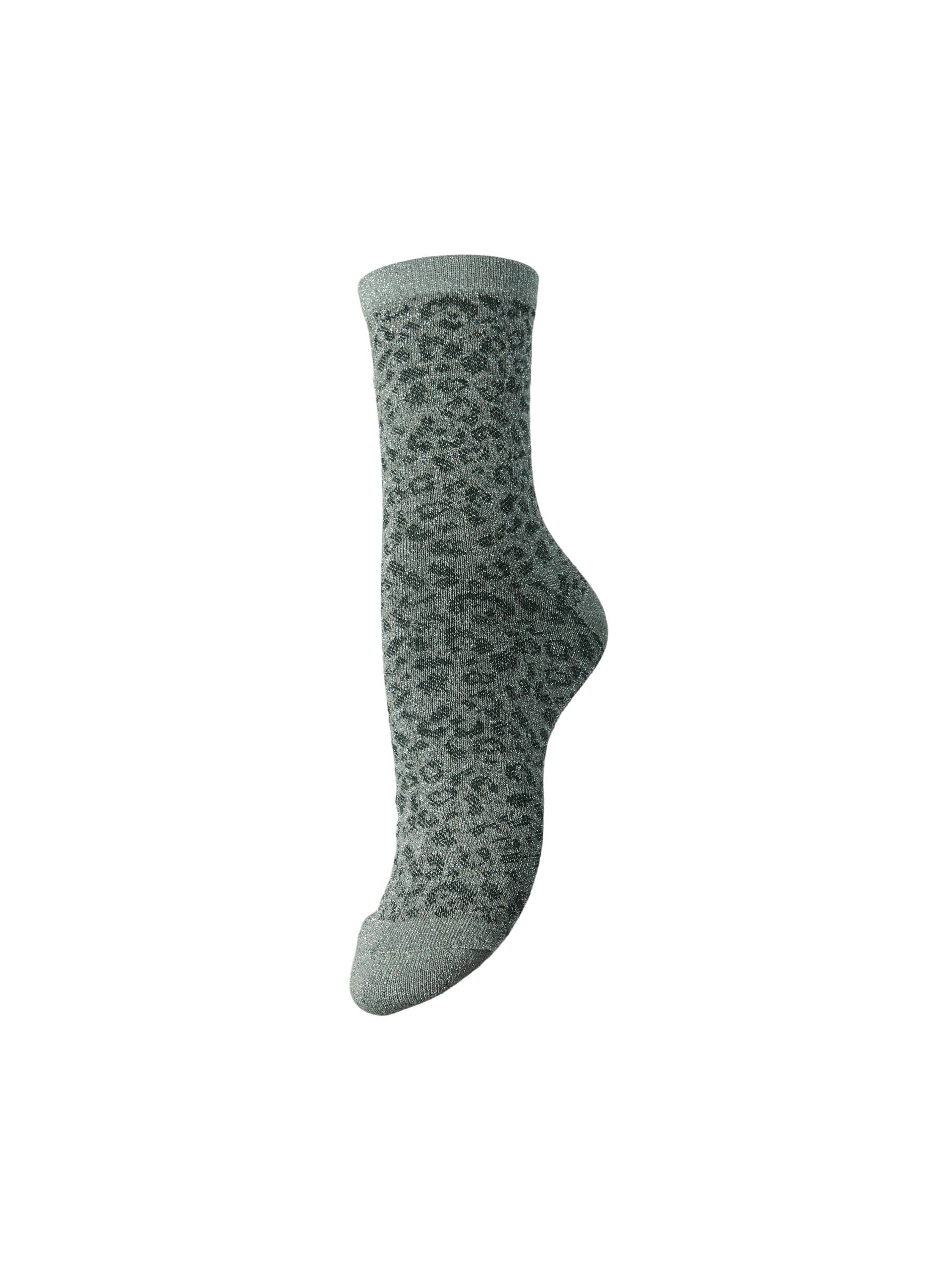 PIECES - PCSEBBY GLITTER LONG AOP SOCKS NOOS BC castor gray von PIECES
