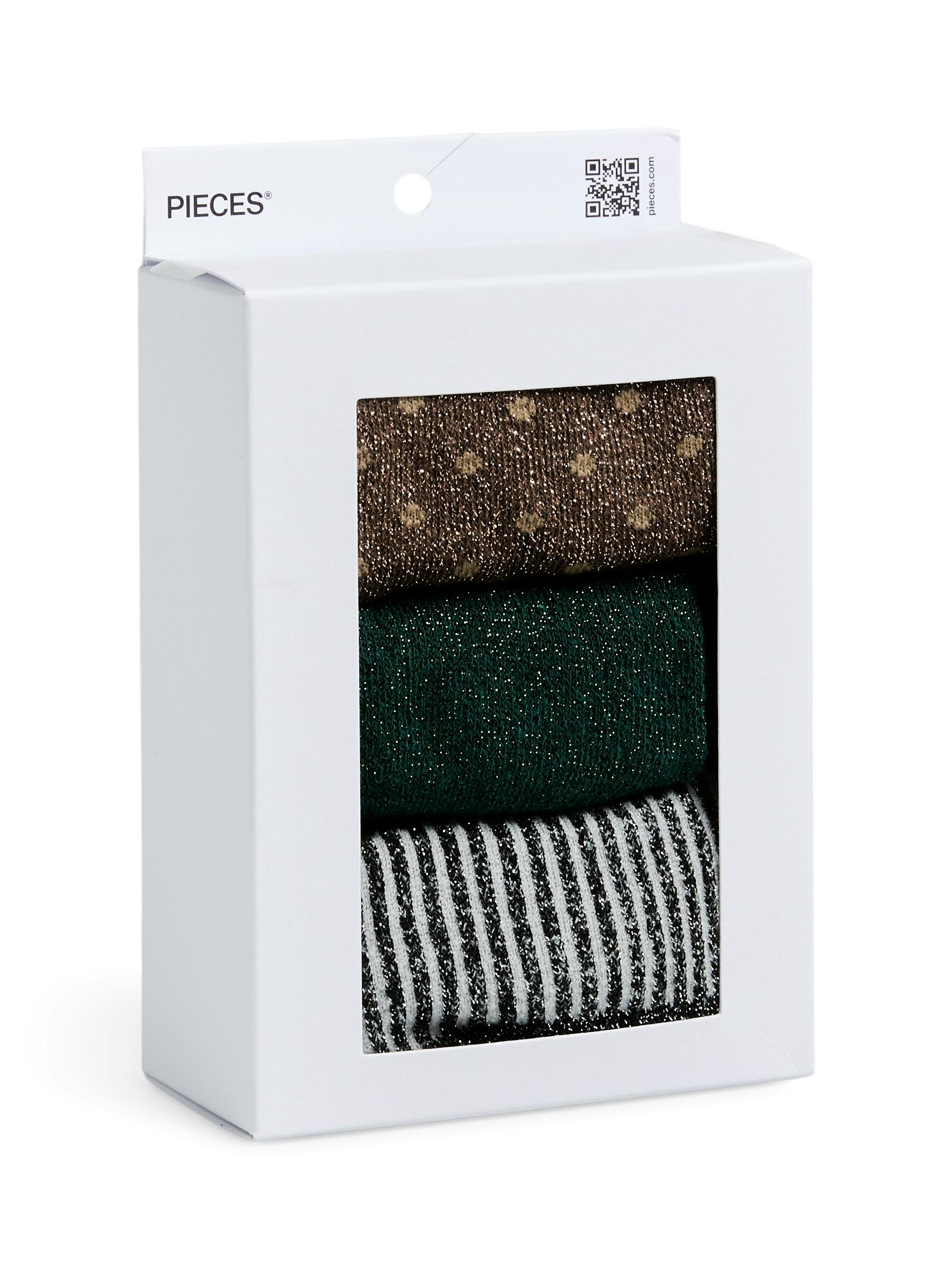 PIECES - PCSEBBY GLITTER SOCKS 3 PACK BOX BC MXM black von PIECES