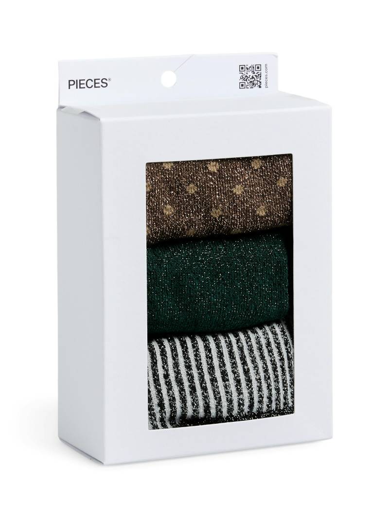 PIECES - PCSEBBY GLITTER SOCKS 3 PACK BOX BC MXM black von PIECES