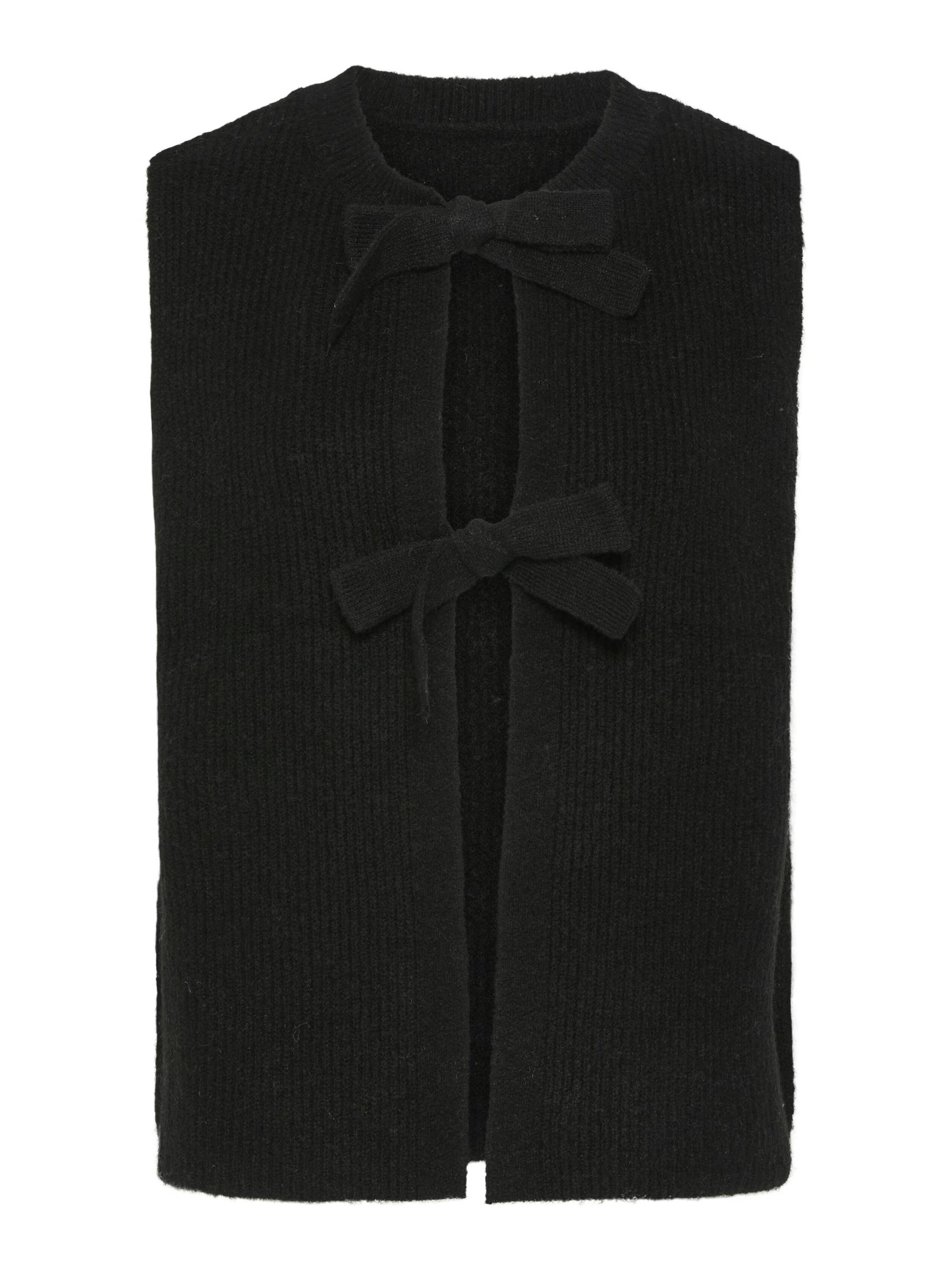 PIECES - PCSILLY SL REV TIE VEST KNIT NOOS BC black - Gr. - S von PIECES